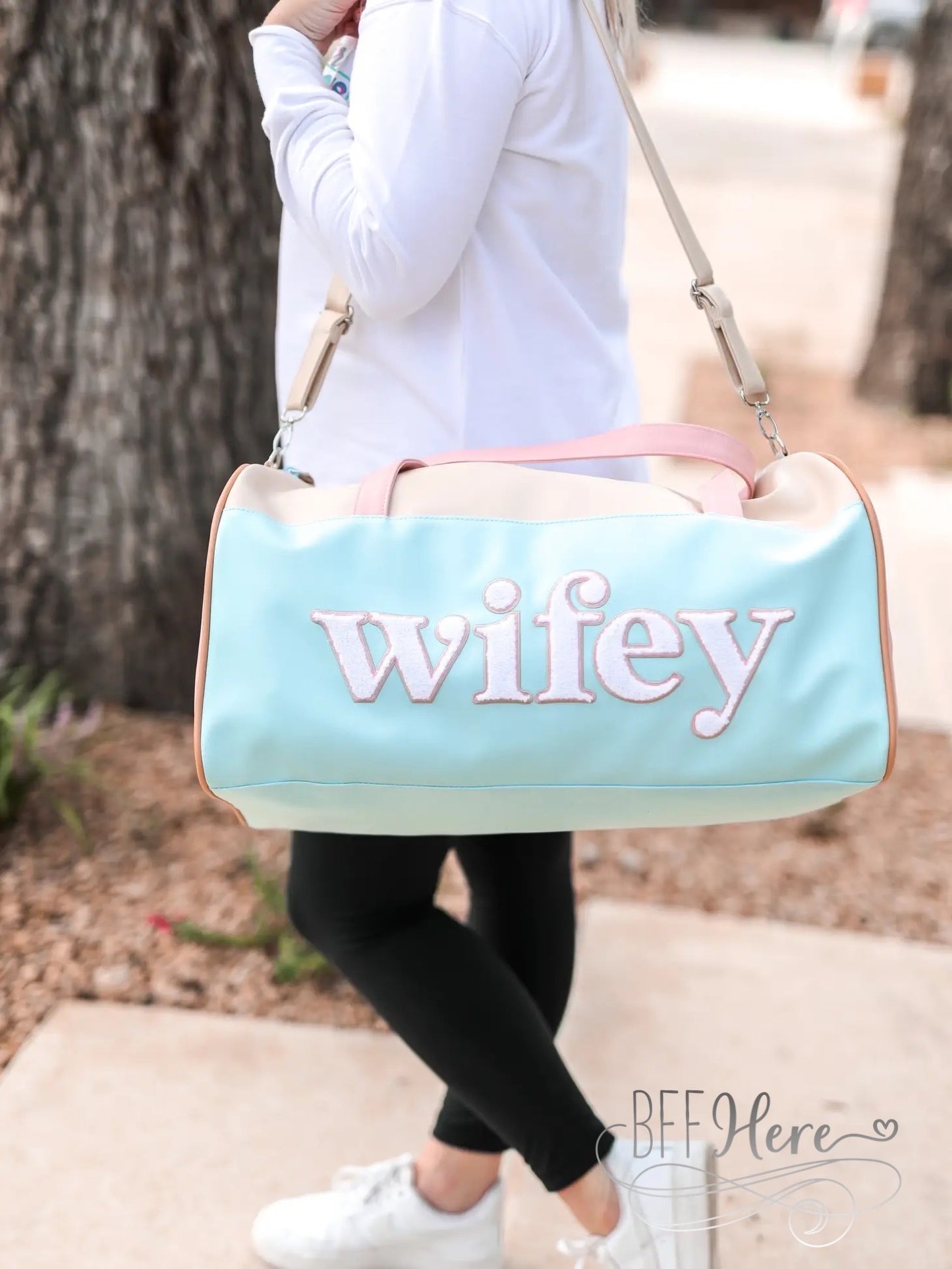 Duffle Bag  - Light Blue Wifey - BFF Here