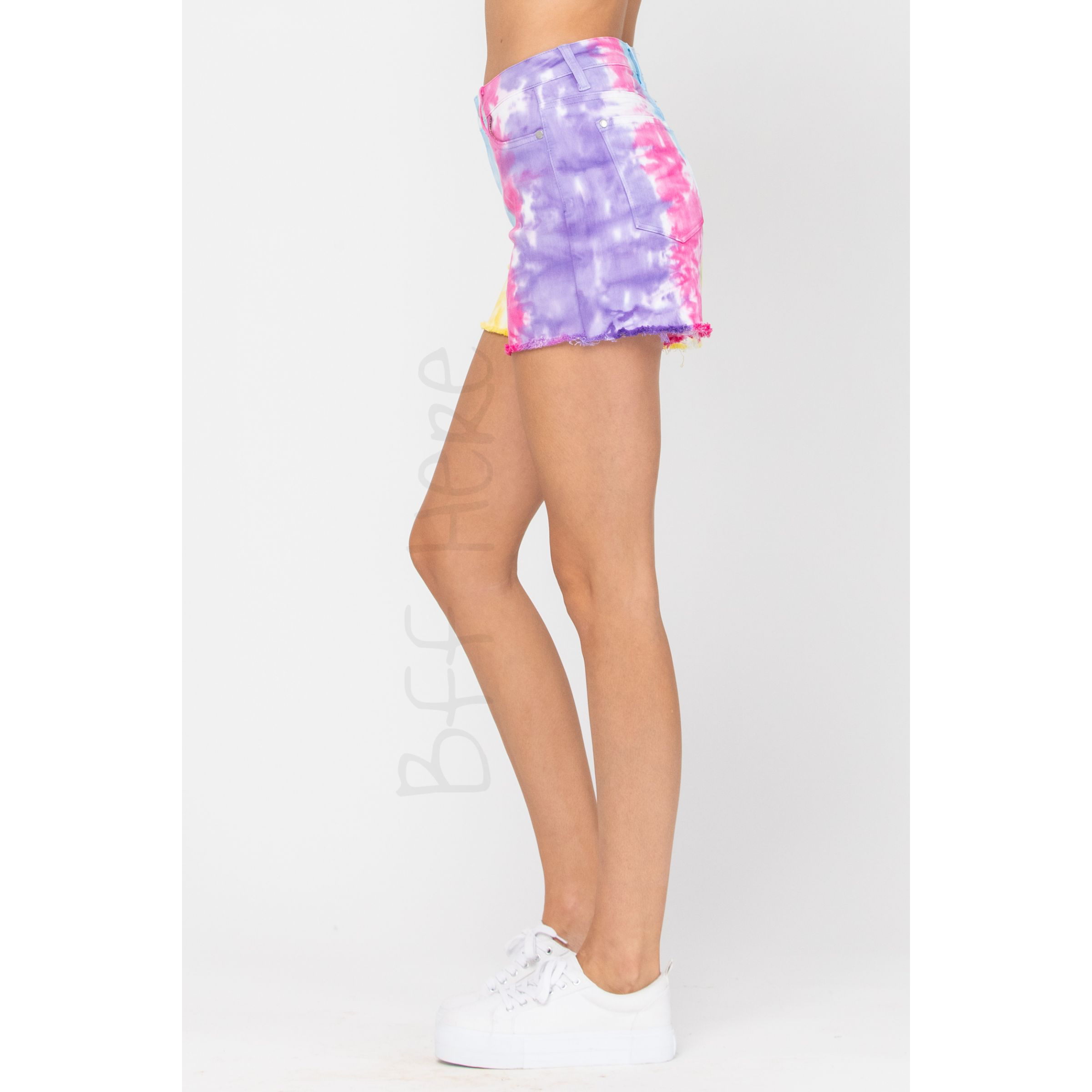 Snow Cone Tie Dye Mid Rise Shorts by Judy Blue - BFF Here