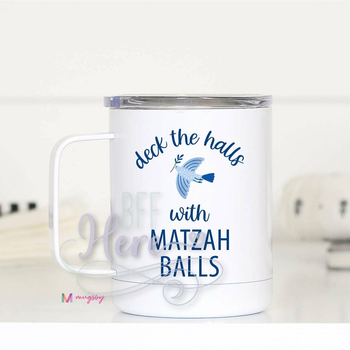 Deck The Halls With Matzah Balls Travel Cup - BFF Here