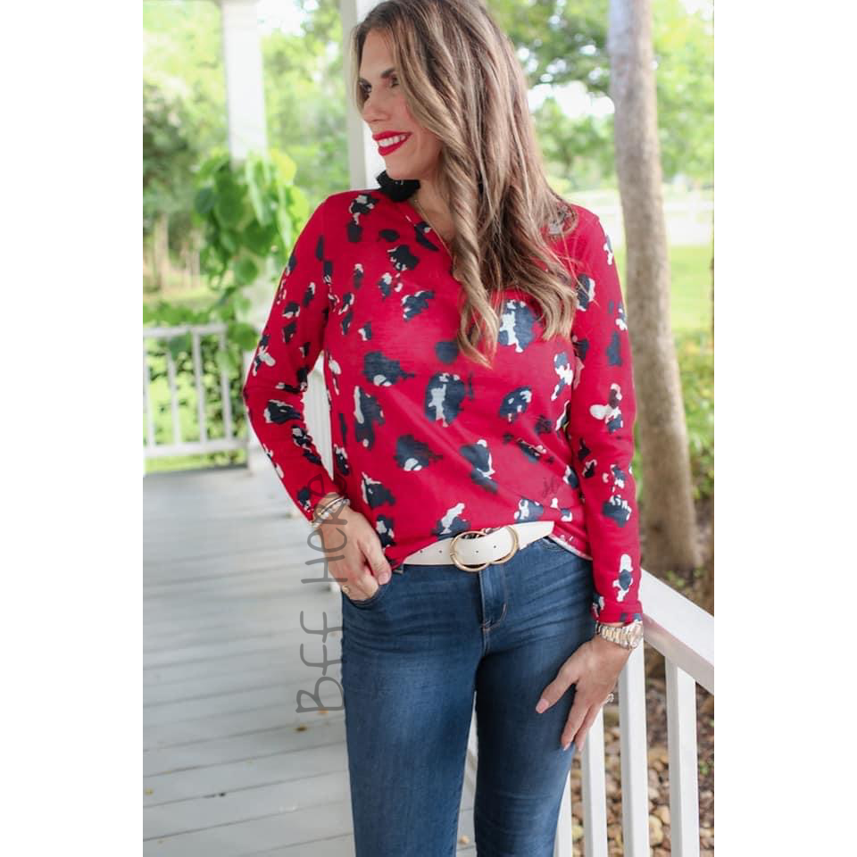 Leopard Obsession V-Neck Top - BFF Here