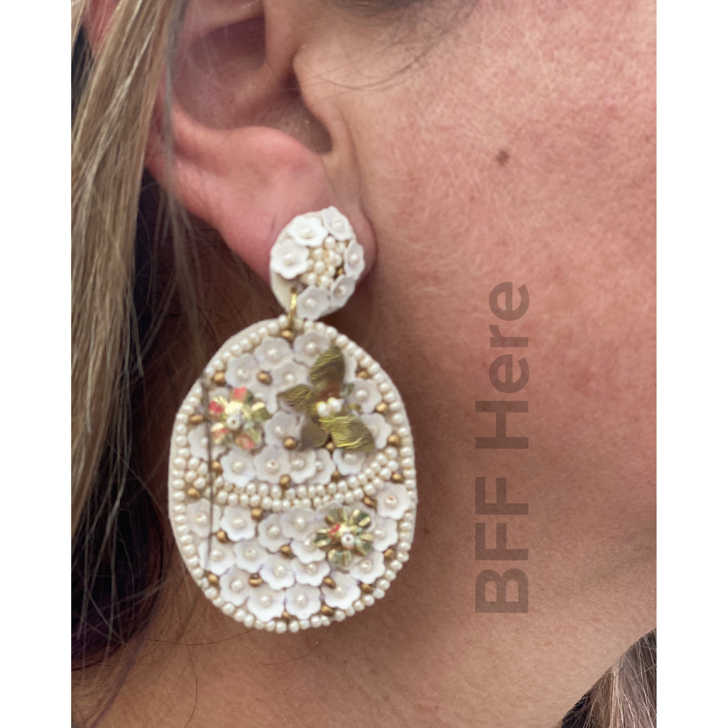 Easter Egg Seed Bead Earrings -- Choice of Color - BFF Here