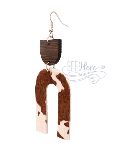 Animal Print Horseshoe Earrings — Choice of Color - BFF Here