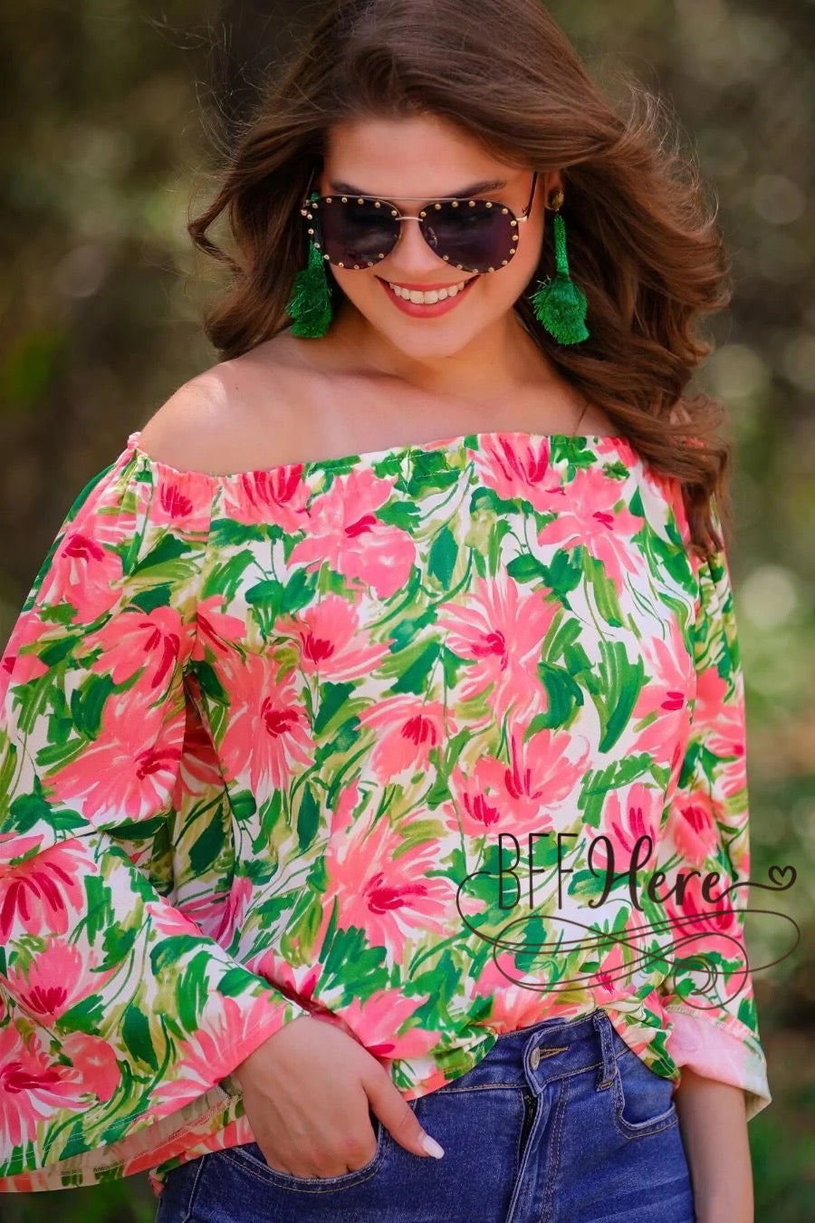 Raelynn Floral Off The Shoulder Top - BFF Here