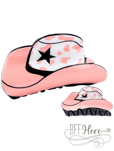 Cowgirl Hat Hair Clip — Pink - BFF Here