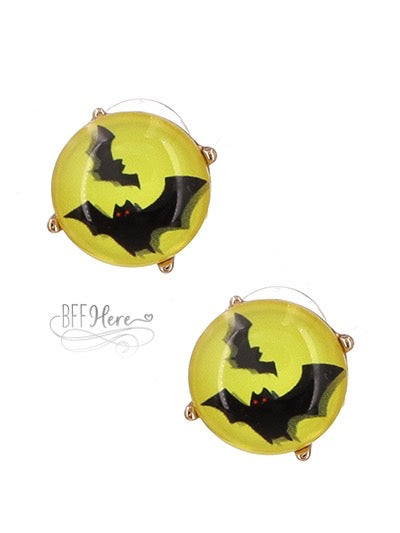 Moon & Bat Stud Earrings - BFF Here