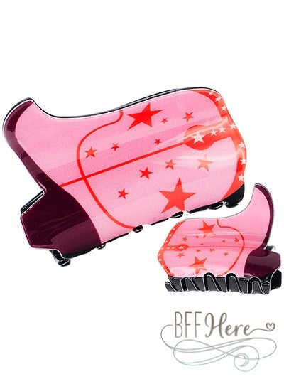 Cowgirl Boot Hair Clip — Pink - BFF Here