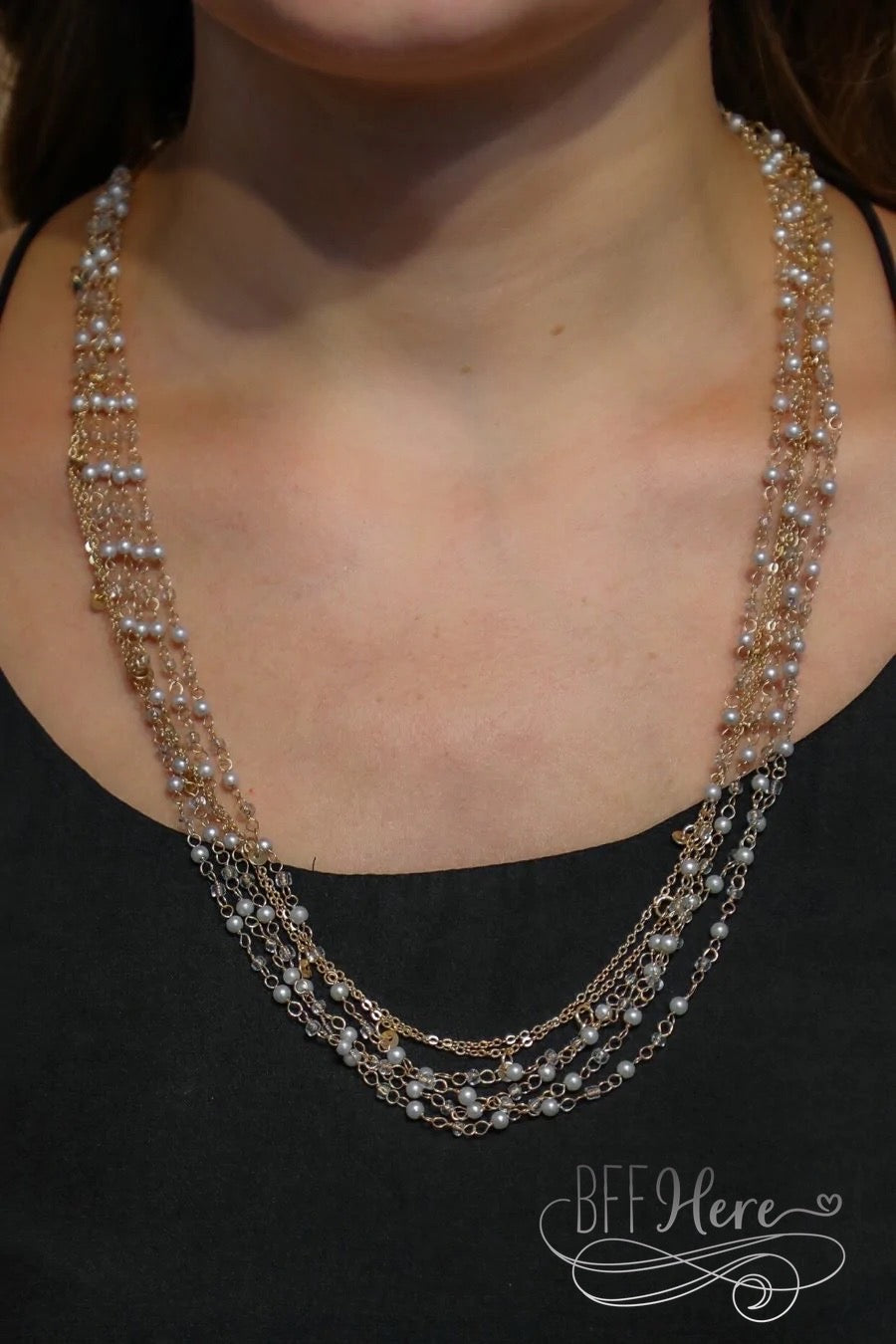 Girls Love Pearls Layered Necklace - BFF Here