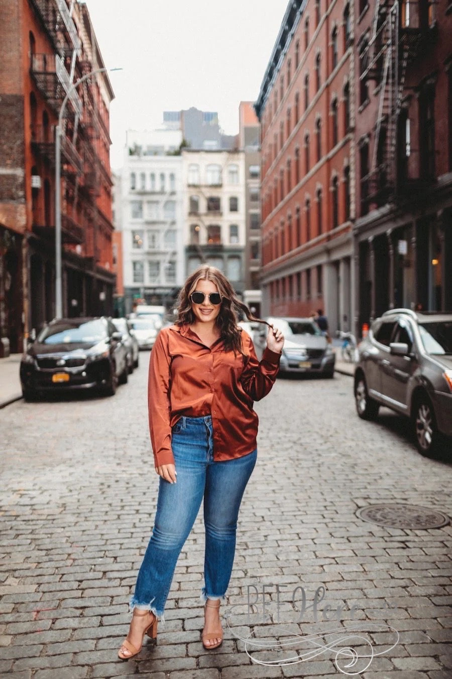 PREORDER-Boss Babe Button Up Top — Rust - BFF Here