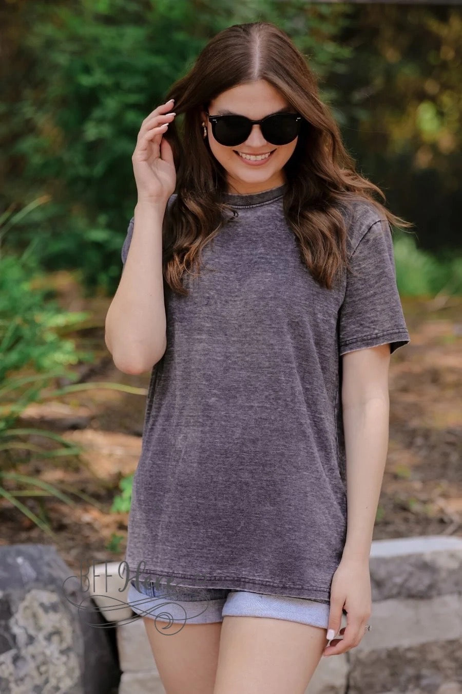 Sun Baked  Vintage Wash Tee — Black - BFF Here