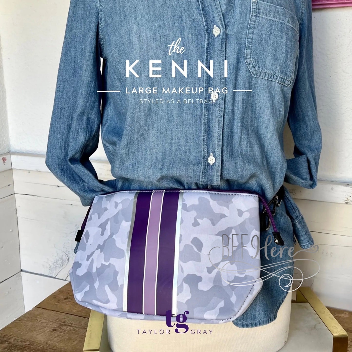 Neoprene Large Cosmetic Bag -- Kenni - BFF Here