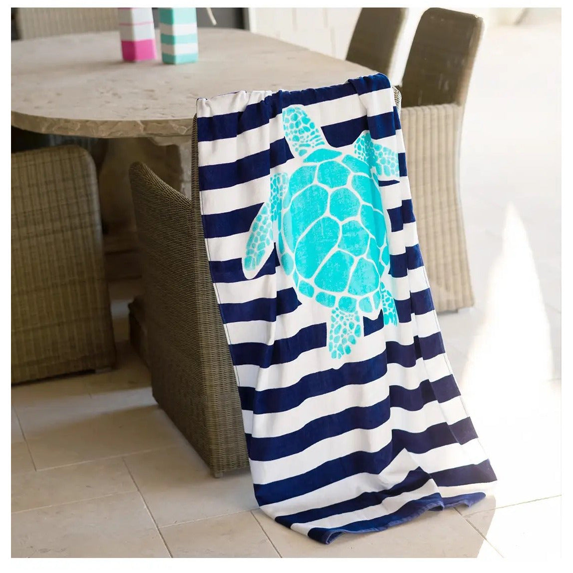 Turtle Stripe Towel - BFF Here