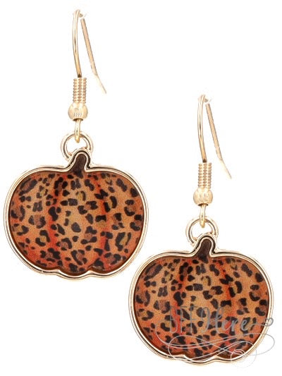 Leopard Pumpkin Earrings - BFF Here