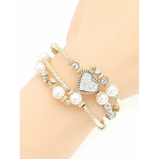 Betty Pearl Heart Wrap Bracelet - BFF Here