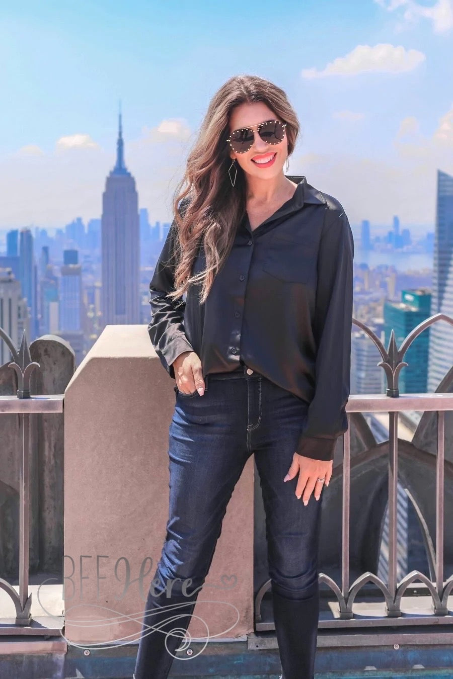 Boss Babe Button Up Top — Black - BFF Here