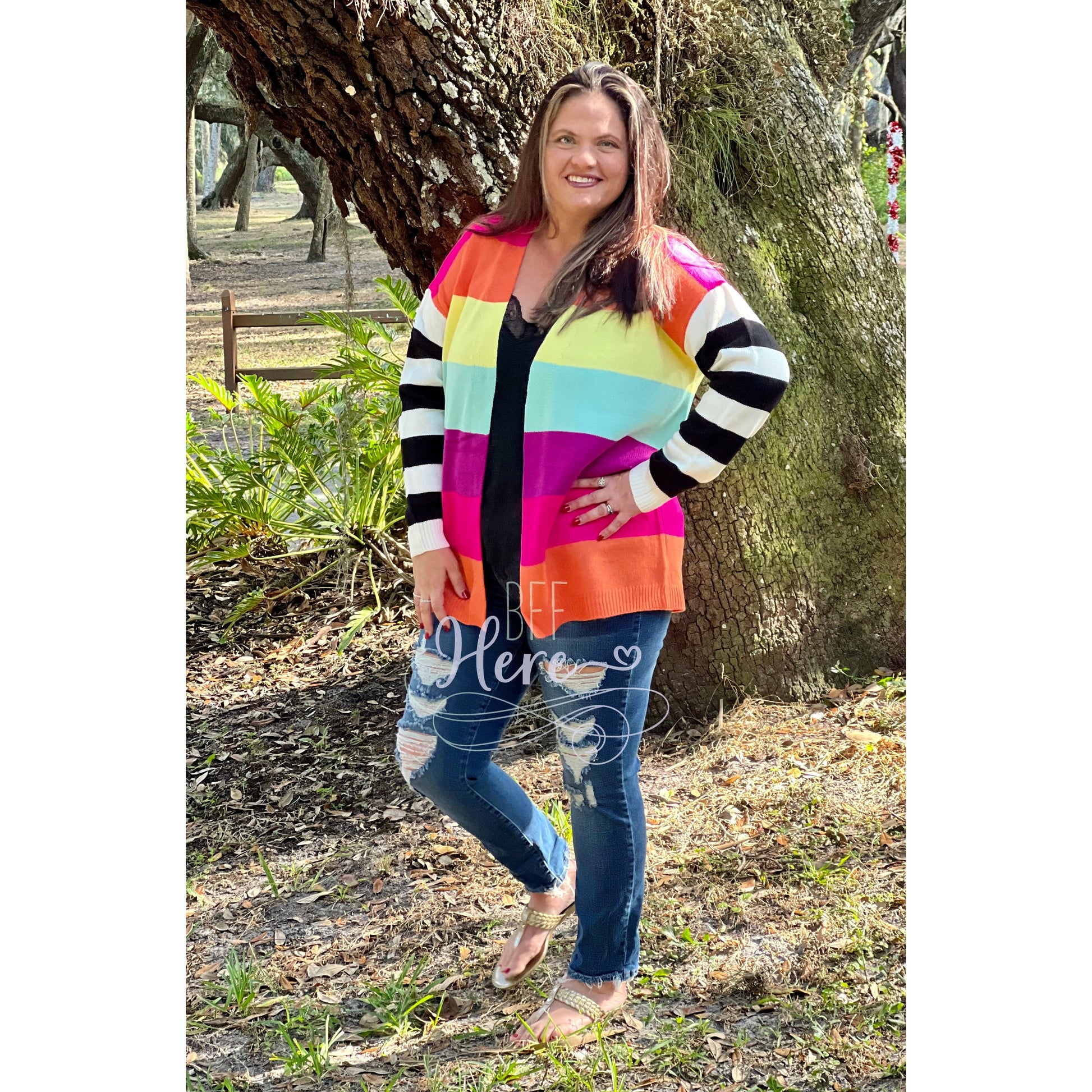 Over The Rainbow Color Block Cardigan - BFF Here