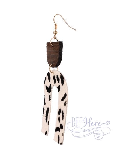 Animal Print Horseshoe Earrings — Choice of Color - BFF Here