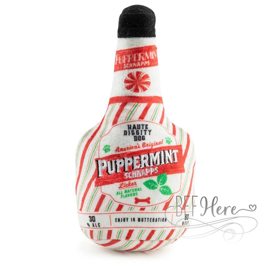 Puppermint Schnapps Bottle Dog Toy - BFF Here