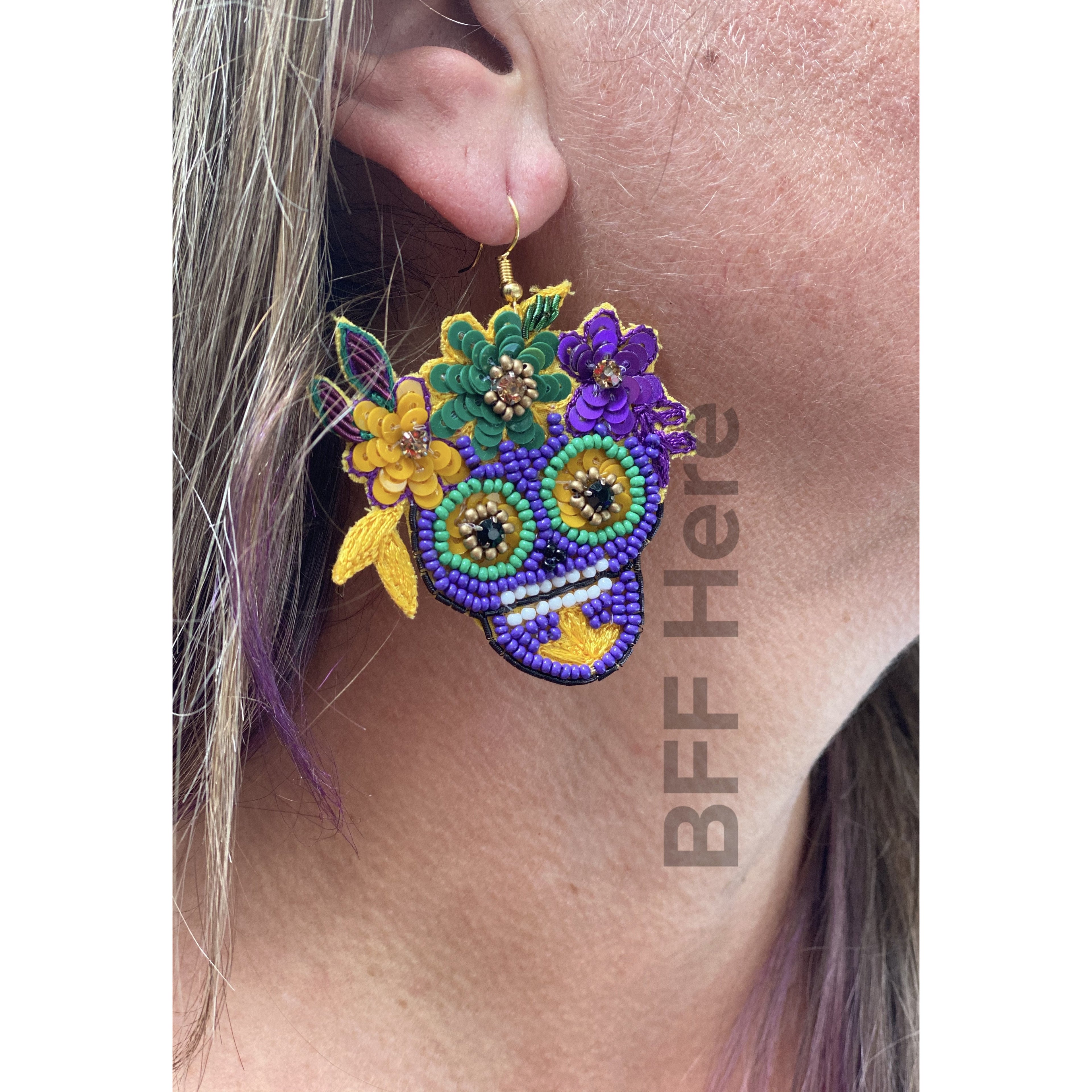 Mardi Gras Mask Earrings - BFF Here