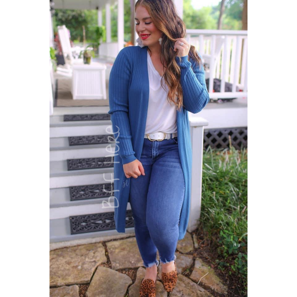 Jade Ribbed Cardigan -- Choice of Color - BFF Here