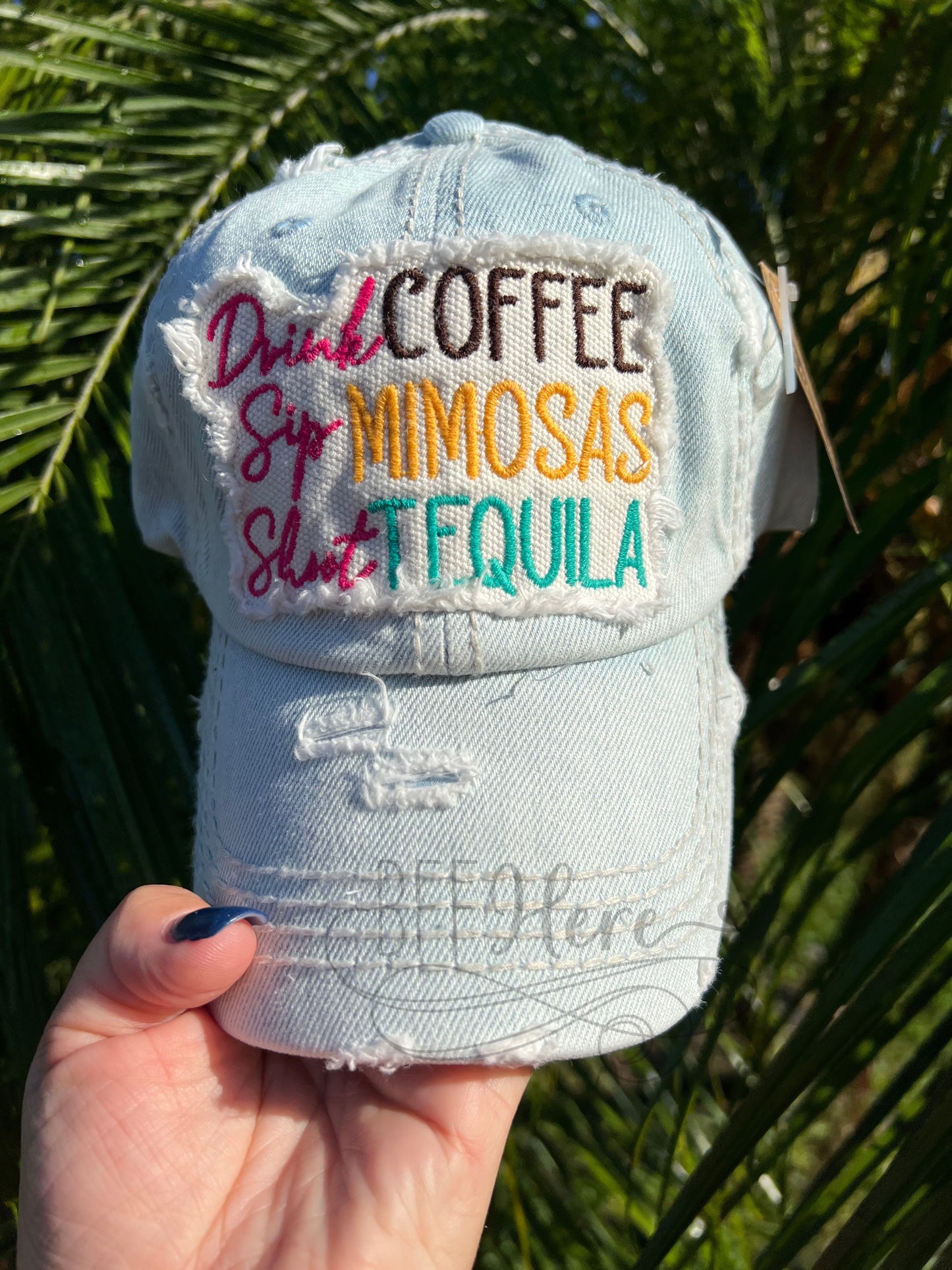 Drink Coffee Sip Mimosa Vintage Hat - BFF Here