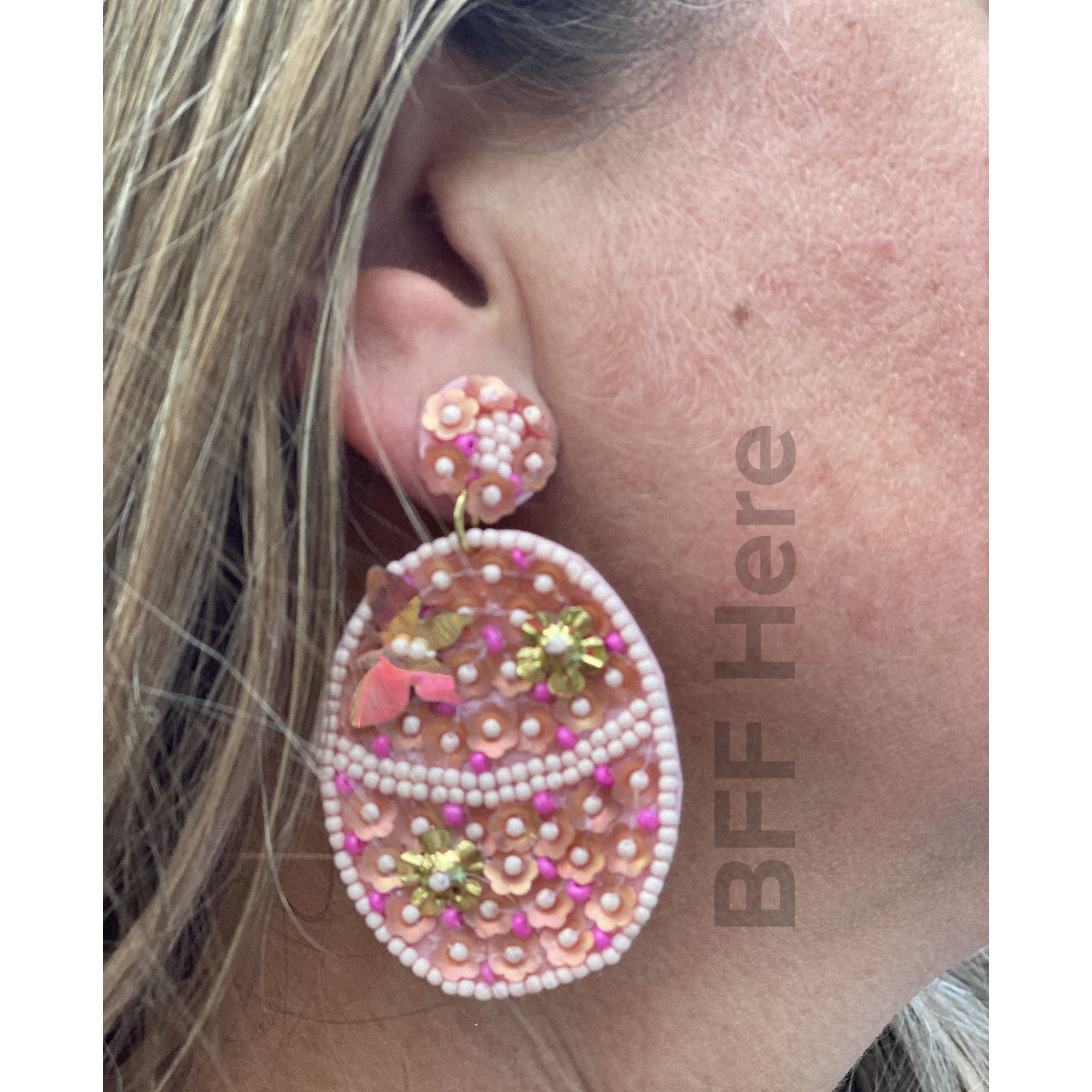 Easter Egg Seed Bead Earrings -- Choice of Color - BFF Here