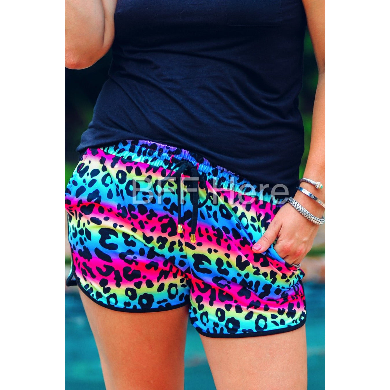 Lisa Leopard Drawstring Everyday Shorts - BFF Here