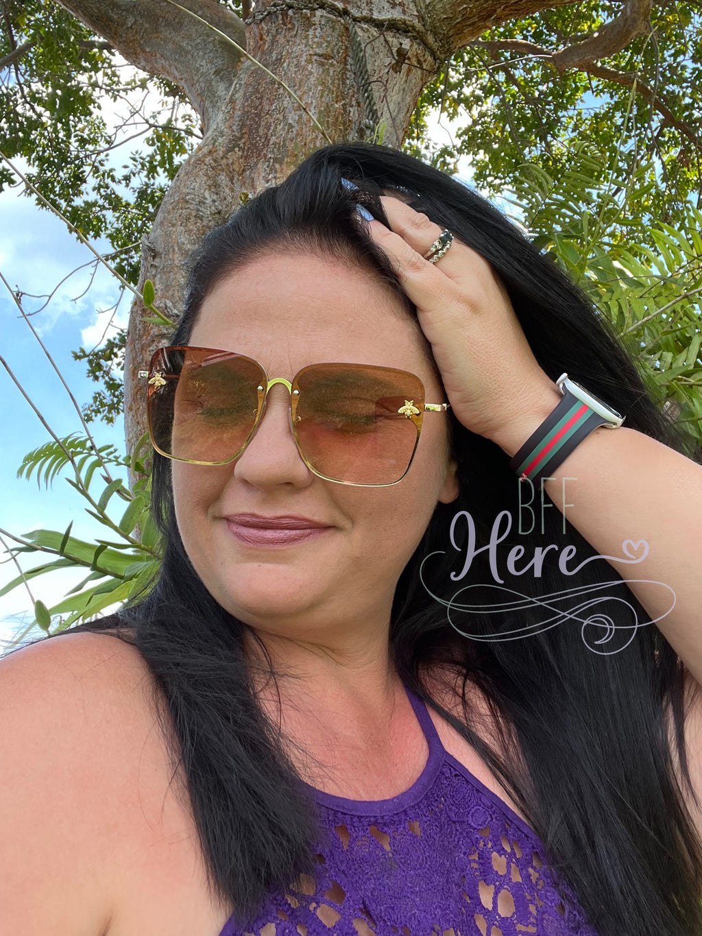 Honey Bee Square Framed Sunglasses -- Choice of Color - BFF Here