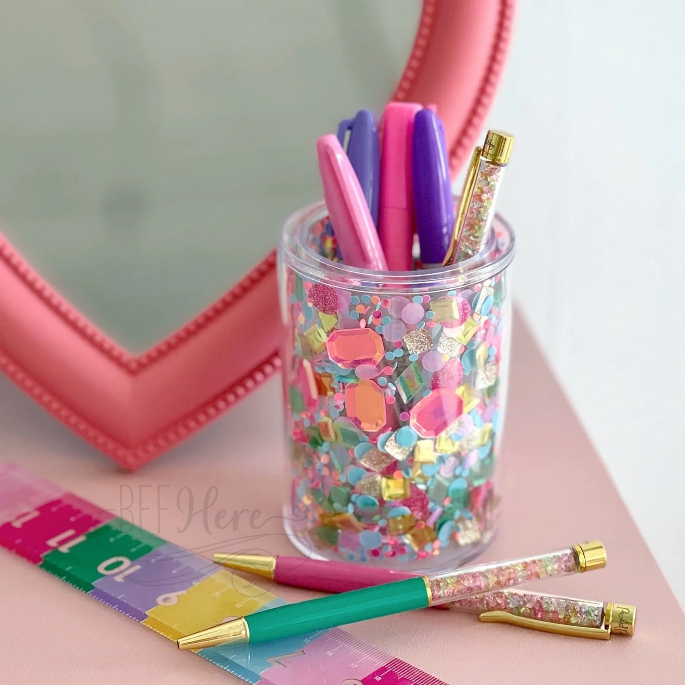 Be A Gem Confetti Pen Cup by Packed Party - BFF Here