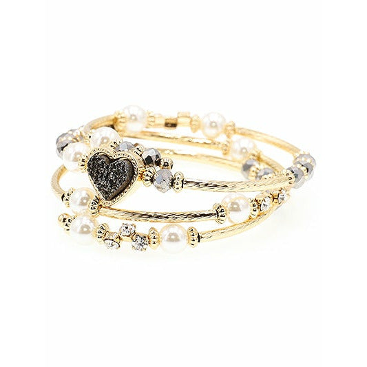 Betty Pearl Heart Wrap Bracelet - BFF Here