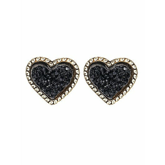 Druzy Heart Earrings - BFF Here