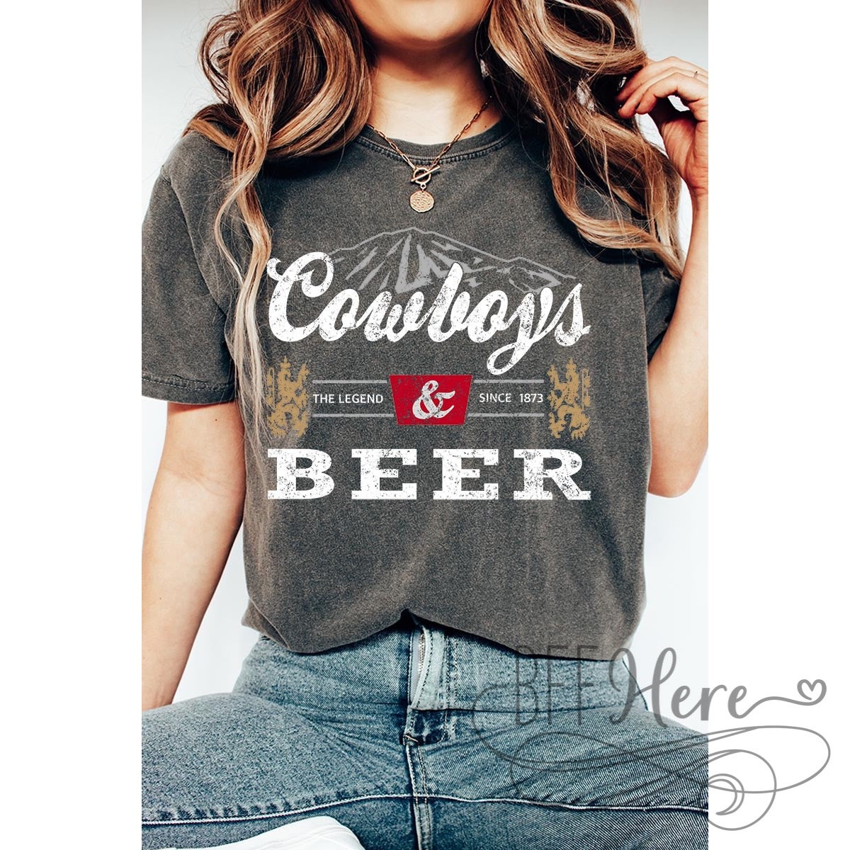 PREORDER—Cowboys & Beer T-Shirt—Choice of Color - BFF Here