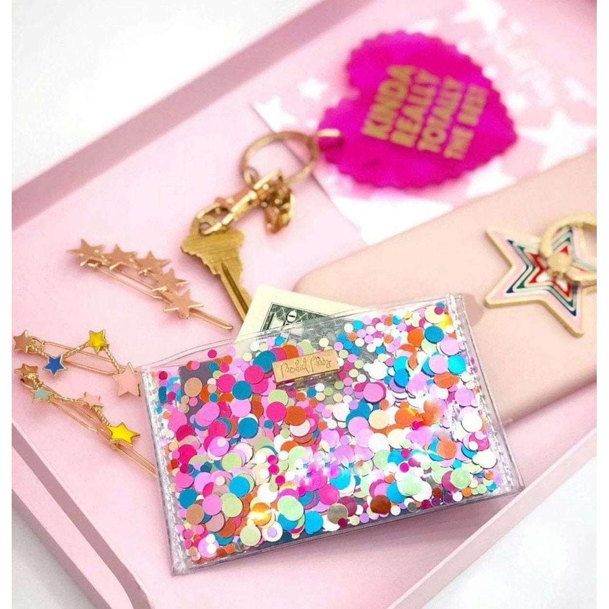 All Bizness Confetti Card Holder by Packed Party - BFF Here