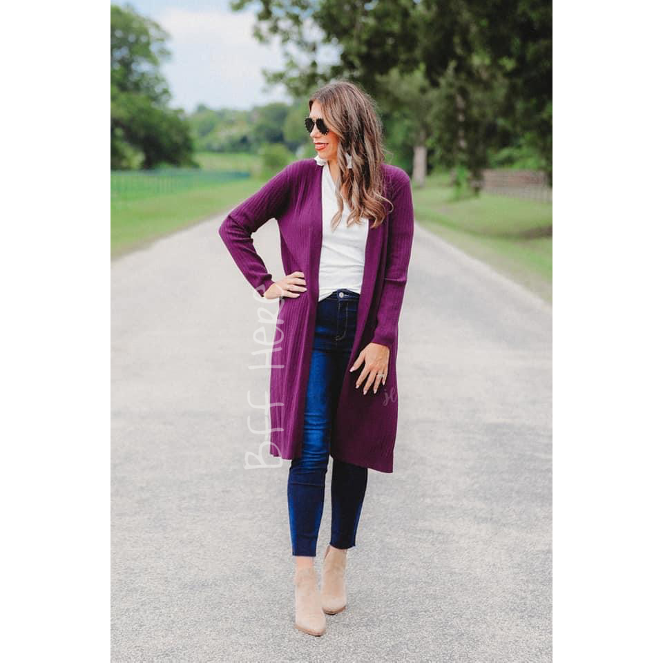 Jade Ribbed Cardigan -- Choice of Color - BFF Here