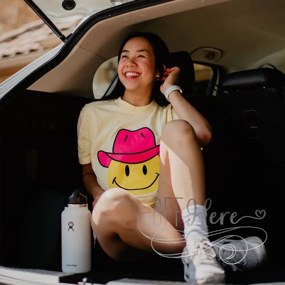 PREORDER—Cowboy Happy Face Tee - BFF Here