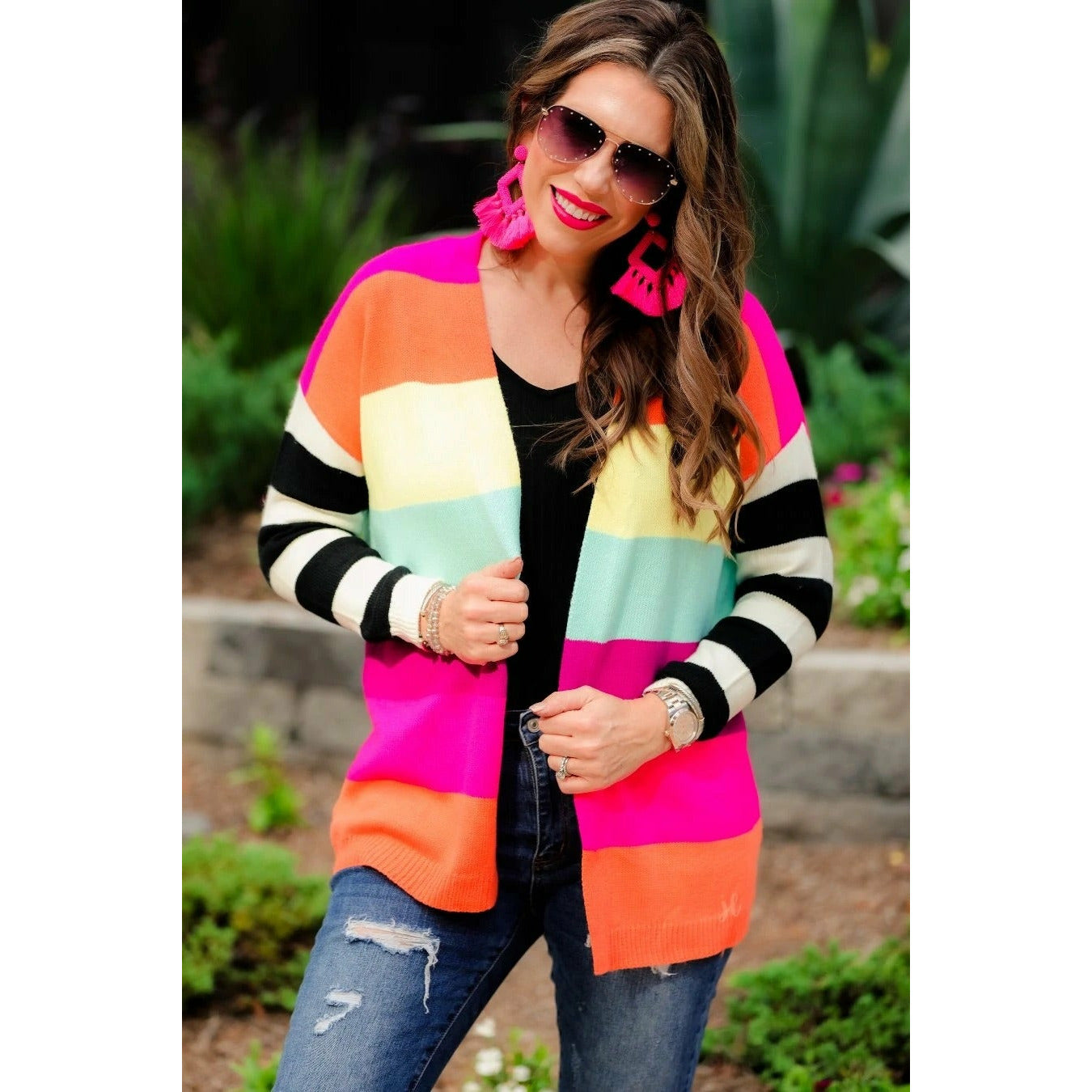 Over The Rainbow Color Block Cardigan - BFF Here