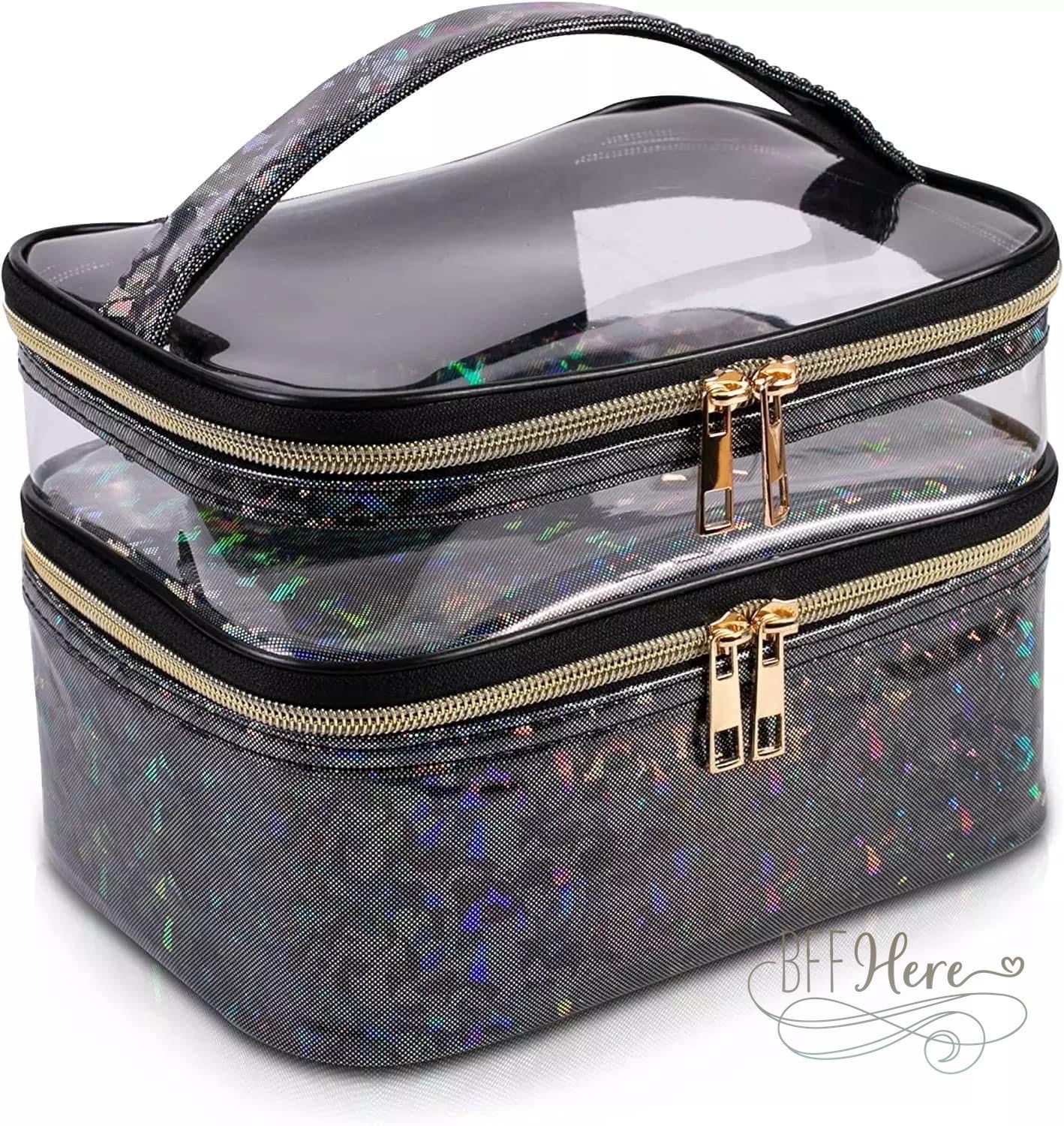 Cosmetic Bag — Black Shimmer - BFF Here