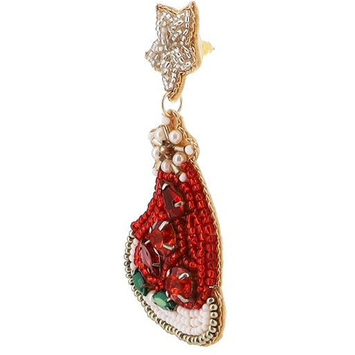 Santa Hat Seed Bead Earrings - BFF Here