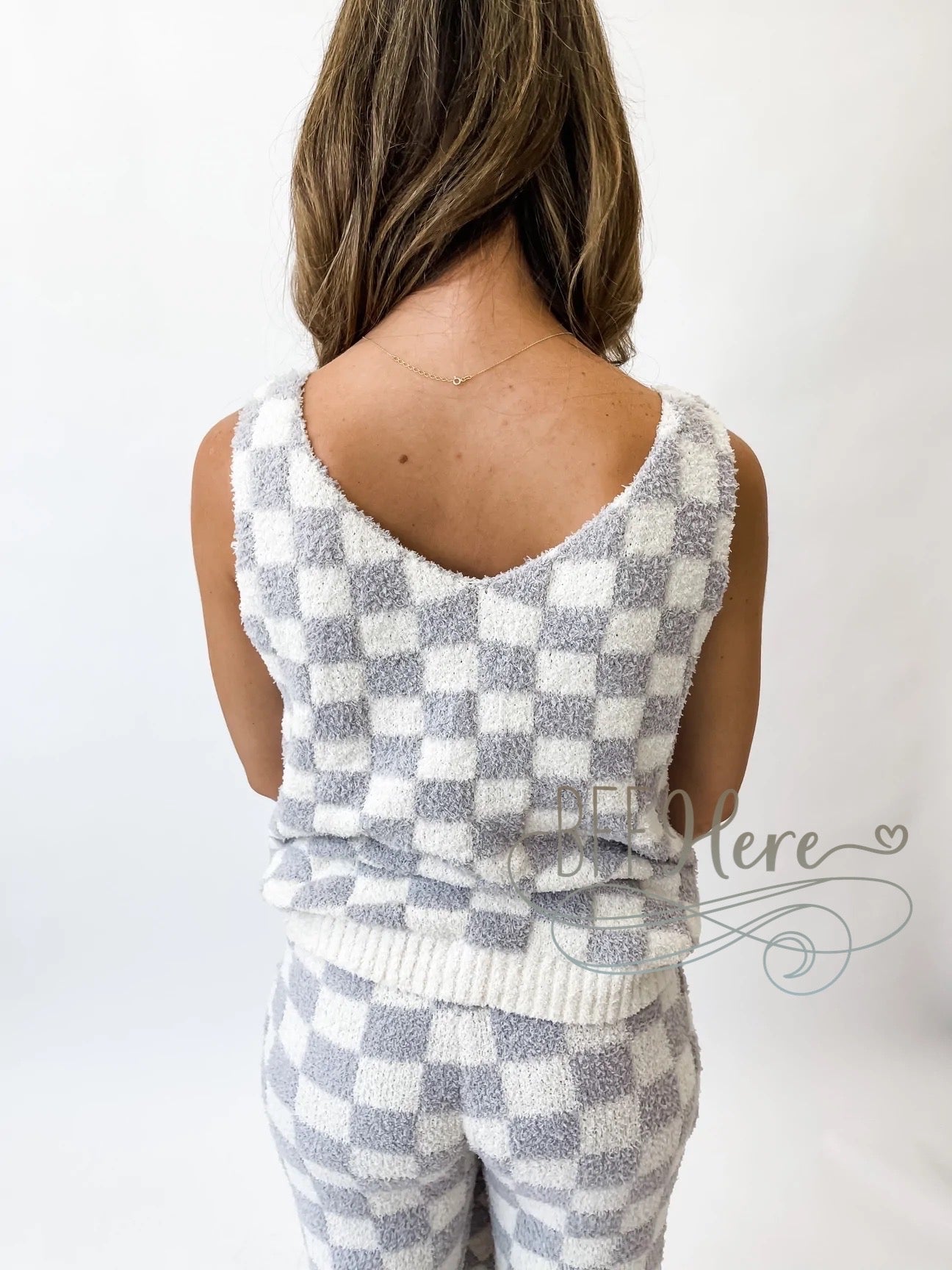 Arie Cloud Tank — Gray Checked - BFF Here