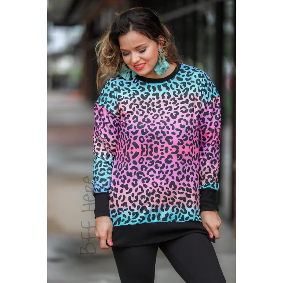 Dream In Color Leopard Tunic Top - BFF Here