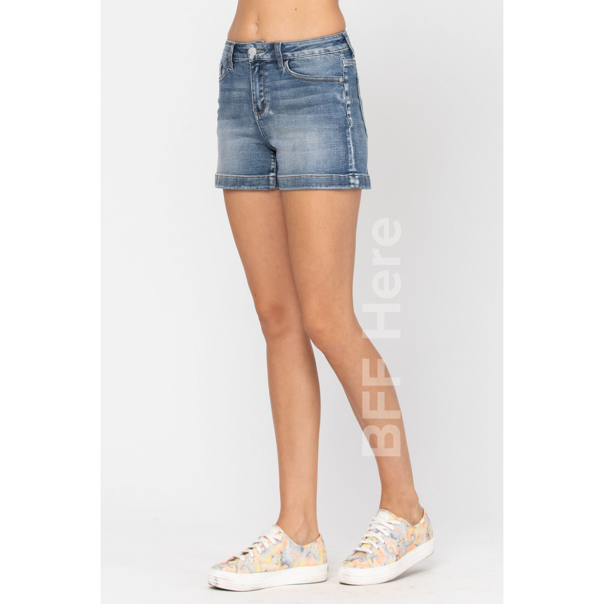 High Waisted Hem Shorts by Judy Blue - BFF Here