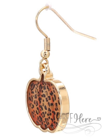 Leopard Pumpkin Earrings - BFF Here