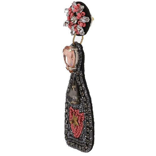 Evening Champagne Bottle Seed Bead Earrings - BFF Here