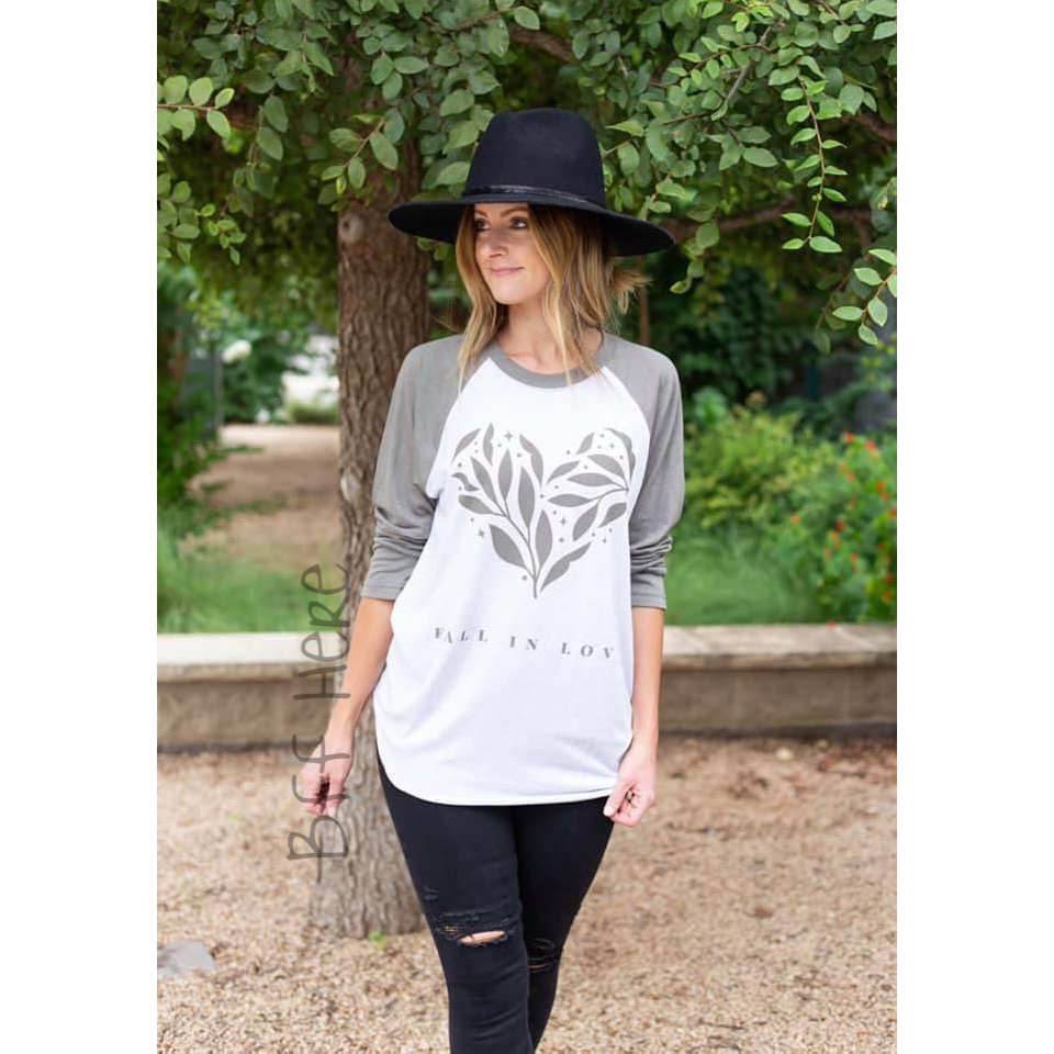 Fall In Love Raglan T-Shirt - BFF Here