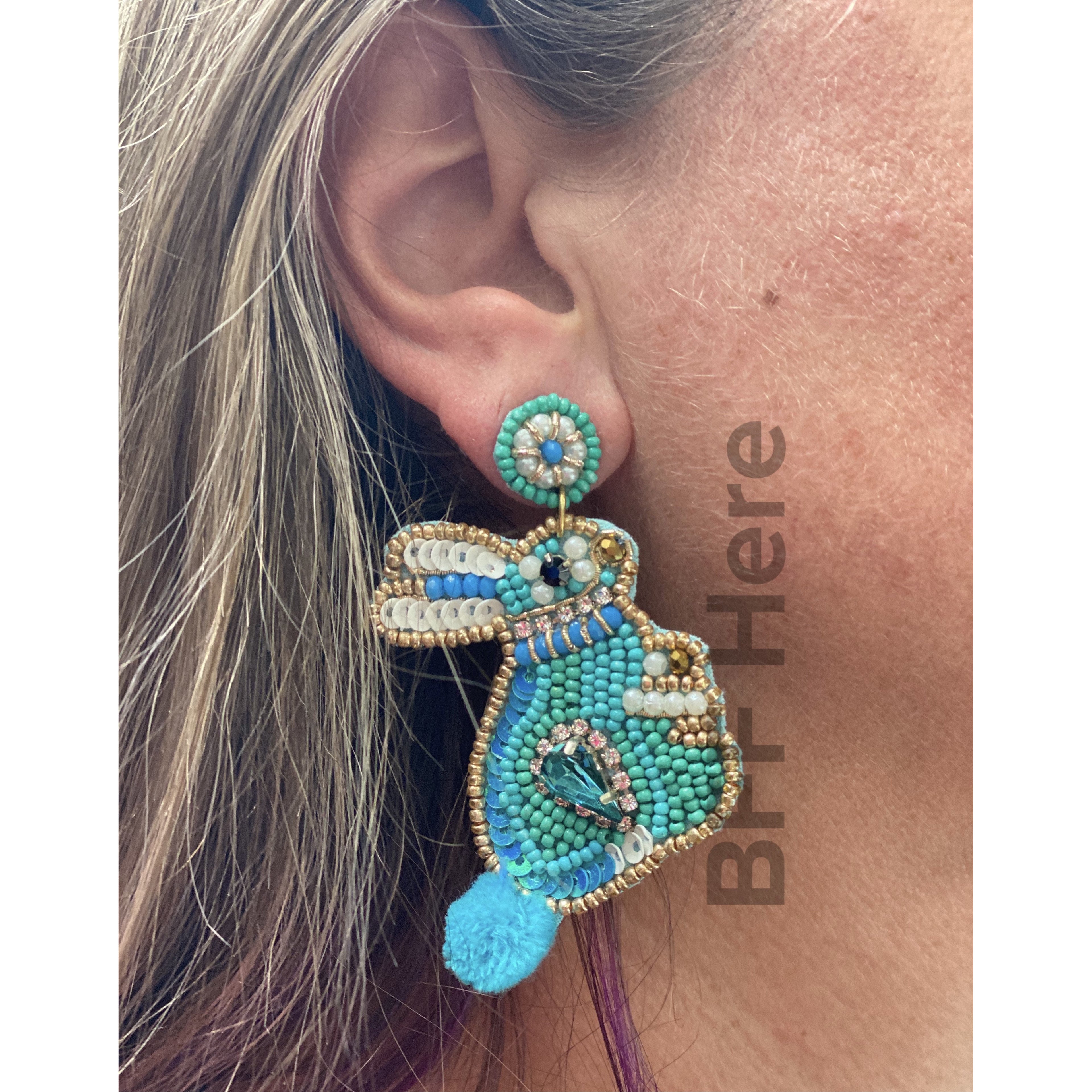 Easter Bunny Seed Bead Earrings -- Choice of Color - BFF Here