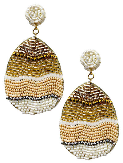 Hide and Seek Egg Seed Bead Earrings - BFF Here