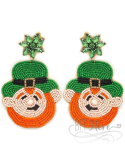 Leprechaun Seed Bead Earrings - BFF Here