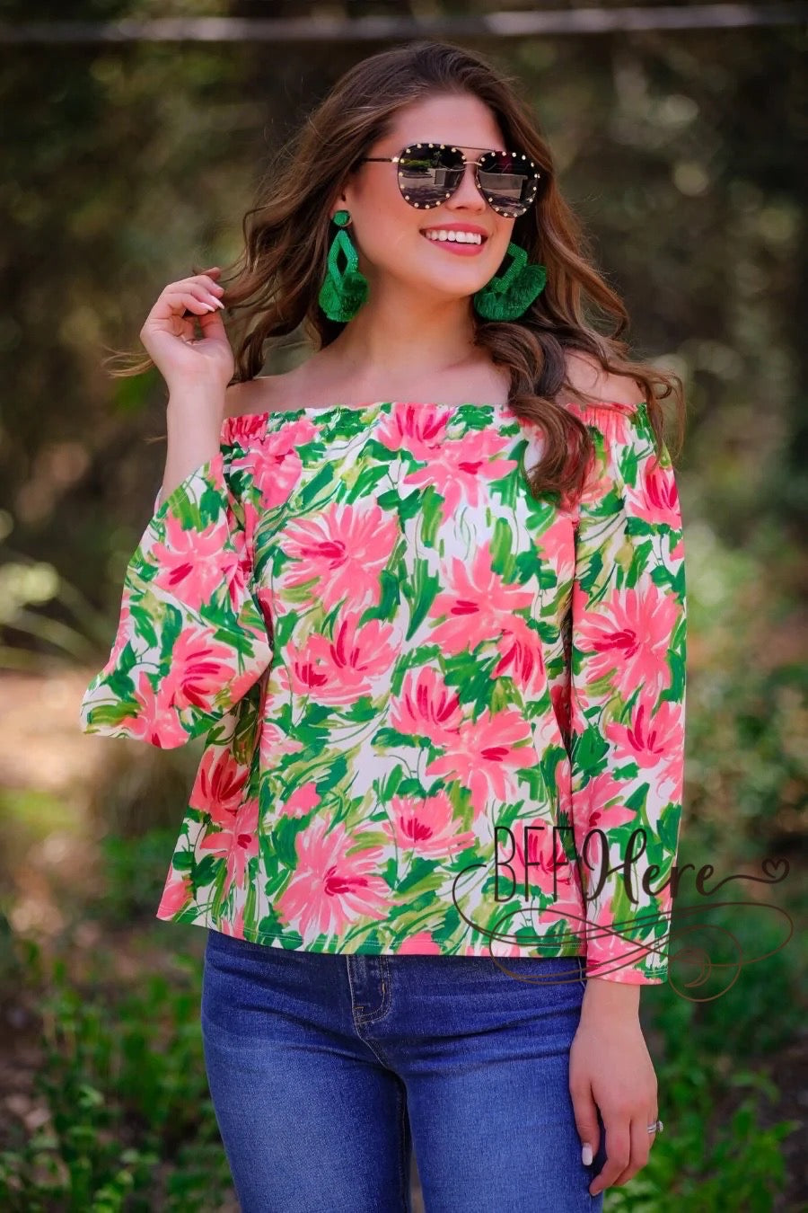 Raelynn Floral Off The Shoulder Top - BFF Here