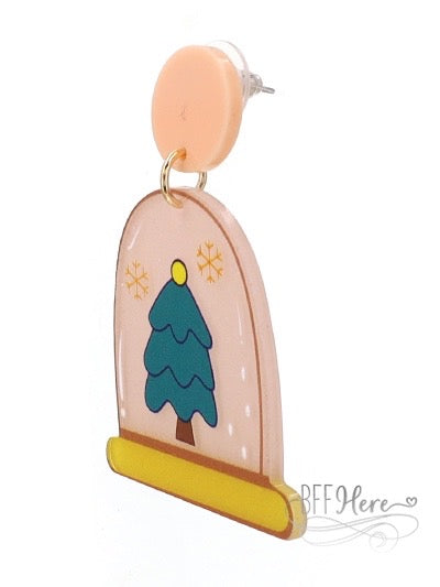 Snow Globe Tree Earrings - BFF Here