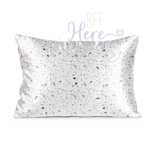 Satin Pillowcase - White Terrazzo - BFF Here