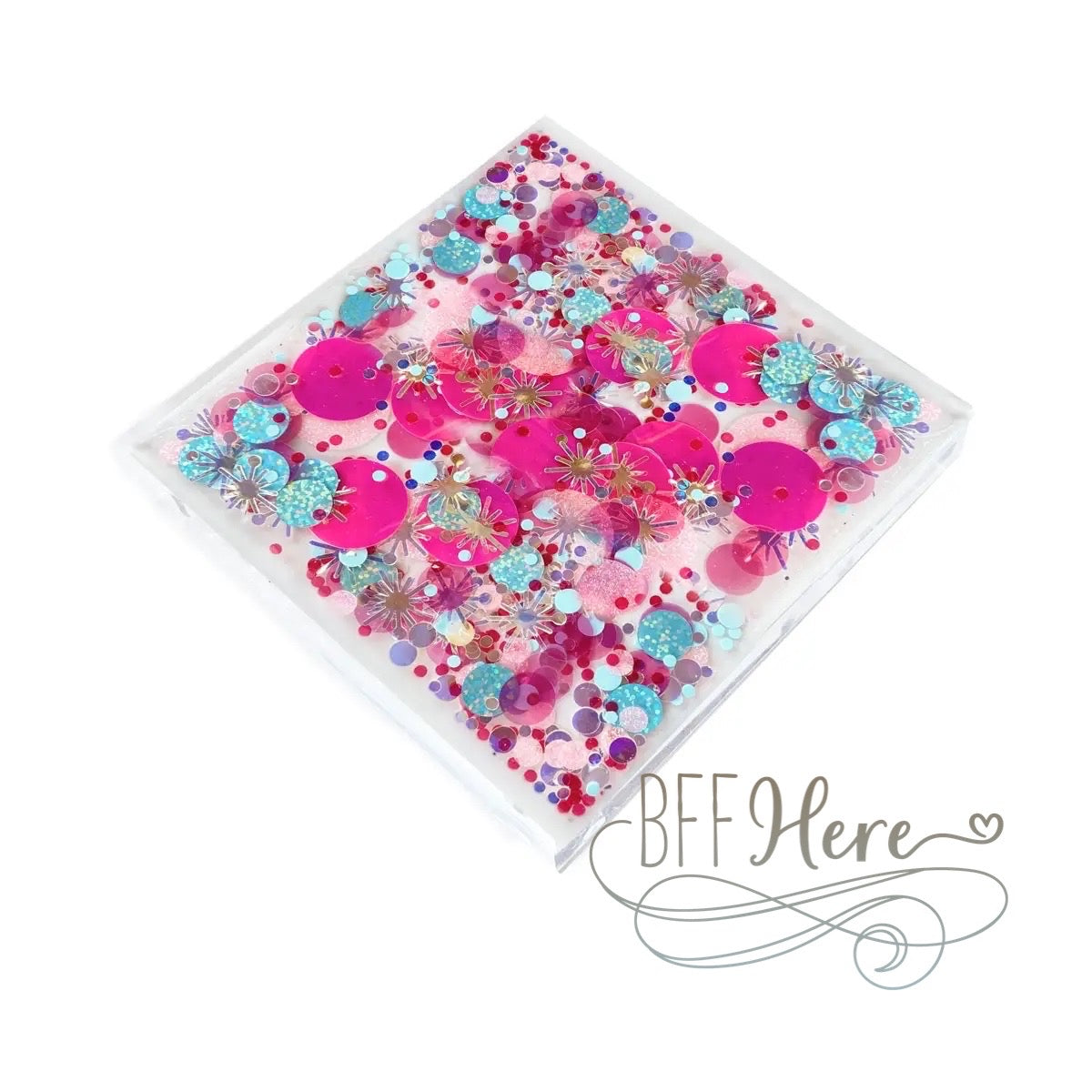 PREORDER— Think Pink Confetti Drink Coasters  by Packed Party - BFF Here